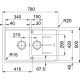 Franke Мийка кухонна Basis, фраграніт, прямокутник, з крилом, 780х500х200мм, чаша - 2, накладна, BFG 651-78, сахара (1140272634)