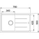 Franke Basis BFG 611-78 [Мийка кухонна Basis, фраграніт, прямокутник, з крилом, 780х500х200мм, чаша - 1, накладна, BFG 611-78, мигдаль] (1140306793)
