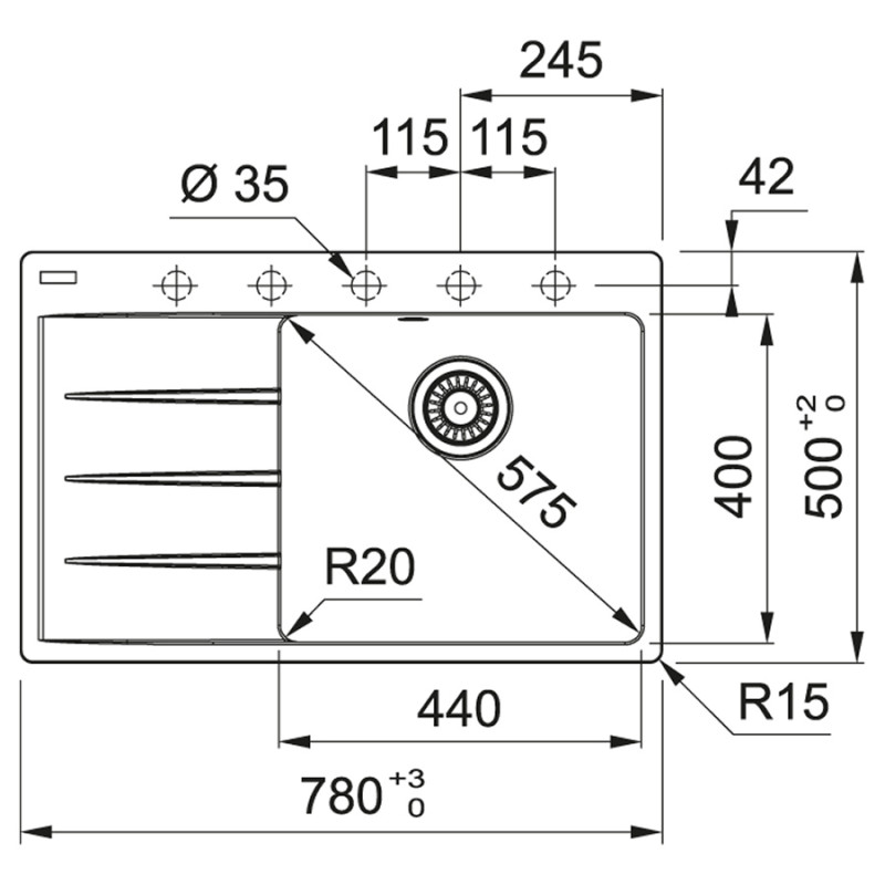 Franke Centro CNG 611-78 TL (1140630479)