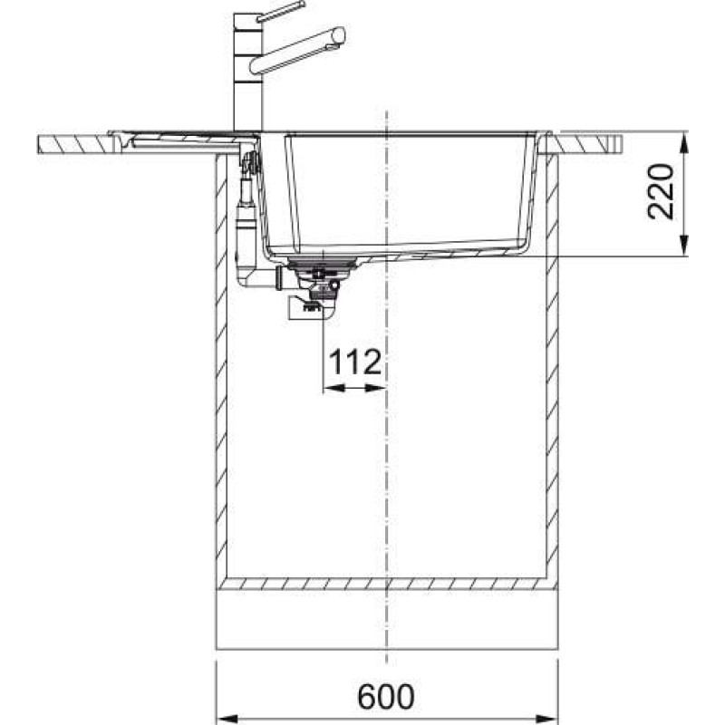 Franke Мийка кухонна Urban, фраграніт, прямокутник, з крилом, 780х500х220мм, чаша - 1, накладна, UBG 611-78 XL , онікс (1140701799)