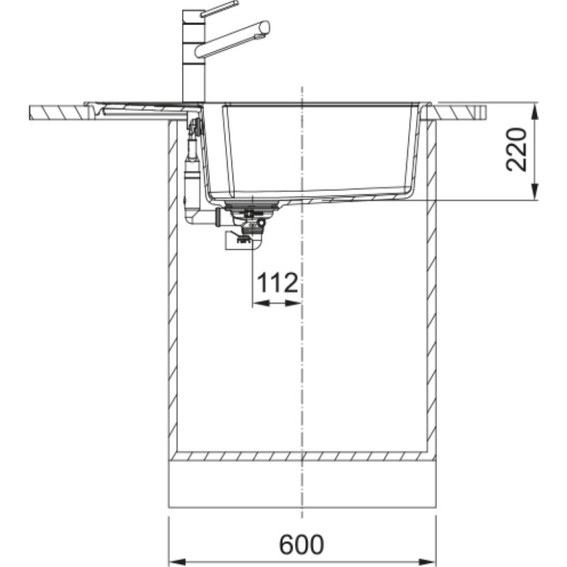 Franke Мийка кухонна Urban, фраграніт, прямокутник, з крилом, 780х500х220мм, чаша - 1, накладна, UBG 611-78 XL, білий (1140701801)