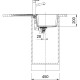 Franke Мийка кухонна Centro, фраграніт, прямокутник, з крилом, 780х500х200мм, чаша - 1, накладна, CNG 611-78, сірий камінь (1140701814)
