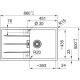 Franke Мийка кухонна Centro, фраграніт, прямокутник, з крилом, 860х500х200мм, чаша - 1, накладна, CNG 611-86, онікс (1140701823)