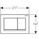 Geberit OMEGA20 SQUARE змивна клавішадля подвійного змиву, білий /глянцевий хром, (115.080.KJ.1)