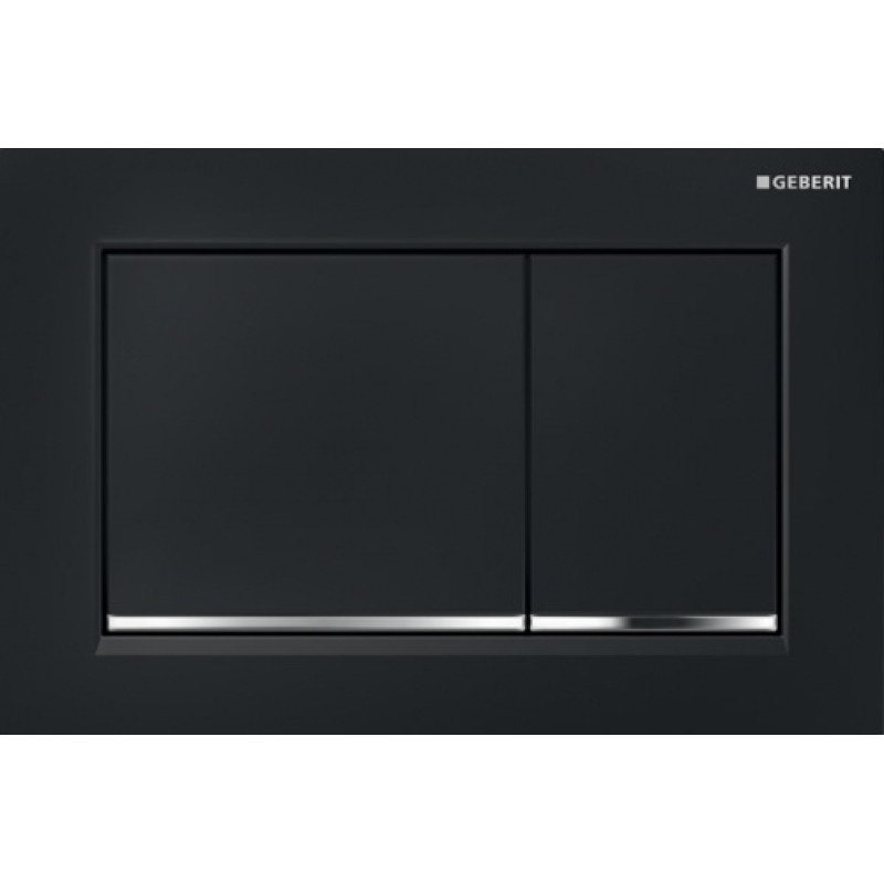 Geberit OMEGA20 SQUARE змивна клавішадля подвійного змиву,чорний /глянцевий хром, (115.080.KM.1)