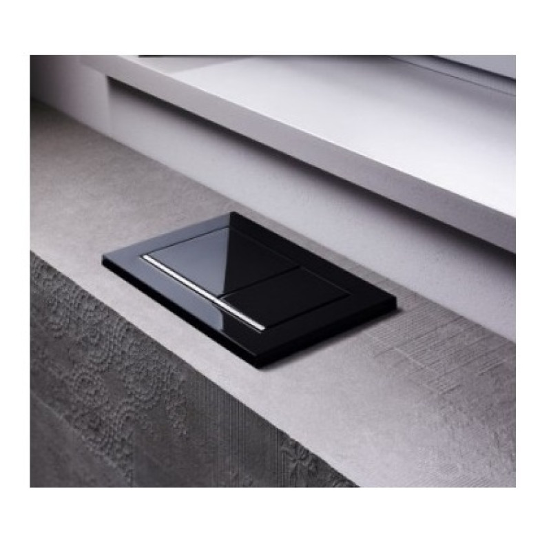 Geberit OMEGA20 SQUARE змивна клавішадля подвійного змиву,чорний /глянцевий хром, (115.080.KM.1)
