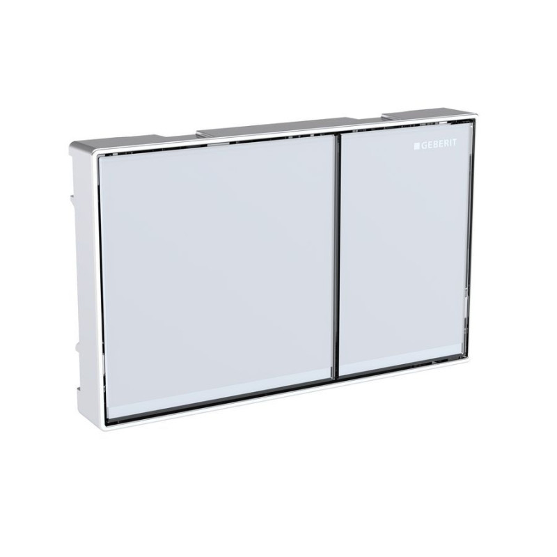 Geberit OMEGA60 SQUARE змивна клавіша для подвійного змиву, врівень зі стіною, хромований, матовий, легко чиститься/глянцевий хром, (115.081.GH.1)