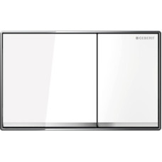 Geberit OMEGA60 SQUARE змивна клавіша для подвійного змиву, врівень зі стіною, хромований, білий/ дзеркальна/ глянцевий хром, (115.081.SI.1)