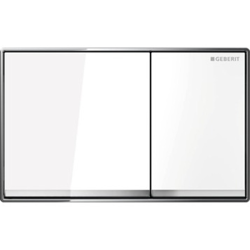 Geberit OMEGA60 SQUARE змивна клавіша для подвійного змиву, врівень зі стіною, хромований, білий/ дзеркальна/ глянцевий хром, (115.081.SI.1)