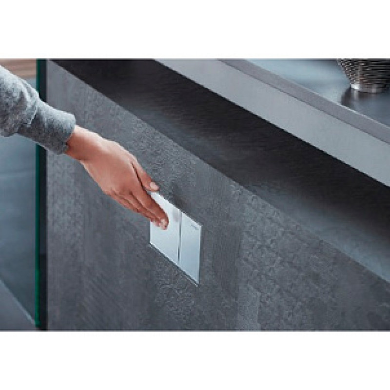 Geberit OMEGA60 SQUARE змивна клавіша для подвійного змиву, врівень зі стіною, хромований, білий/ дзеркальна/ глянцевий хром, (115.081.SI.1)
