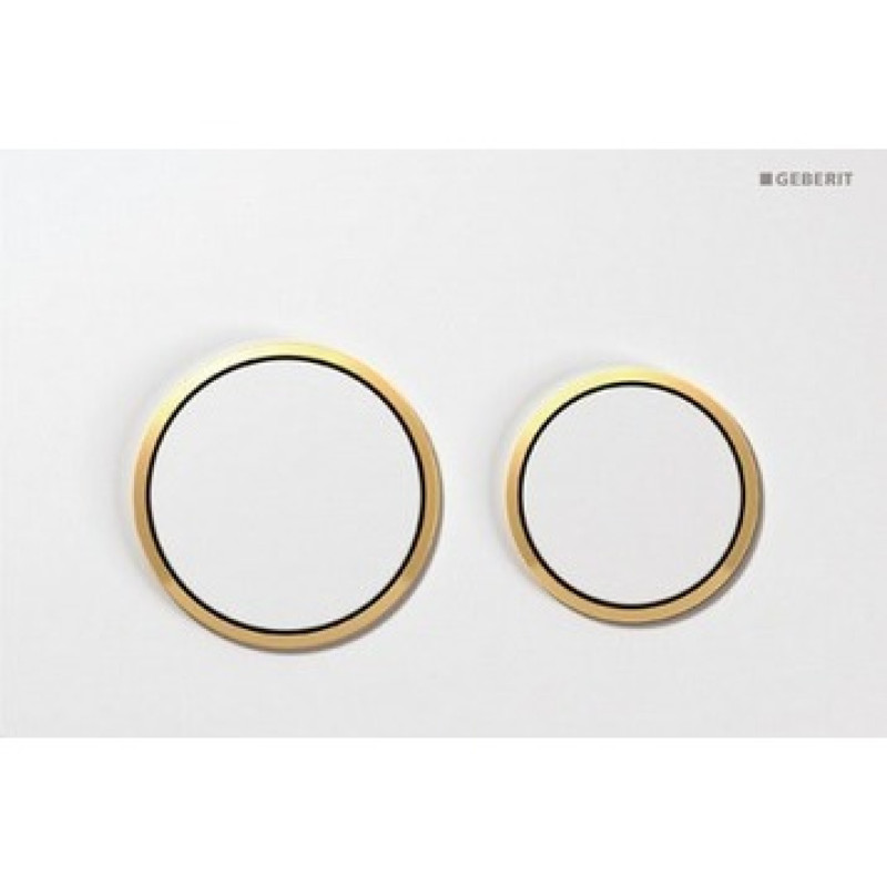 Geberit OMEGA20 ROUND змивна клавіша для подвійного змиву, білий/позолота, (115.085.KK.1)