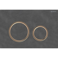 Geberit SIGMA50 ROUND змивна клавіша для подвійного змиву, червоне золото/сланець Mustang, (115.650.JM.1)