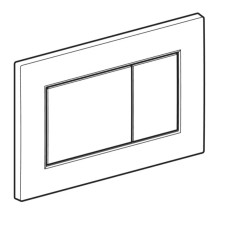115.660.DW.1 Sigma01 square Клавіша змиву, подвійний змив, чорний глянець