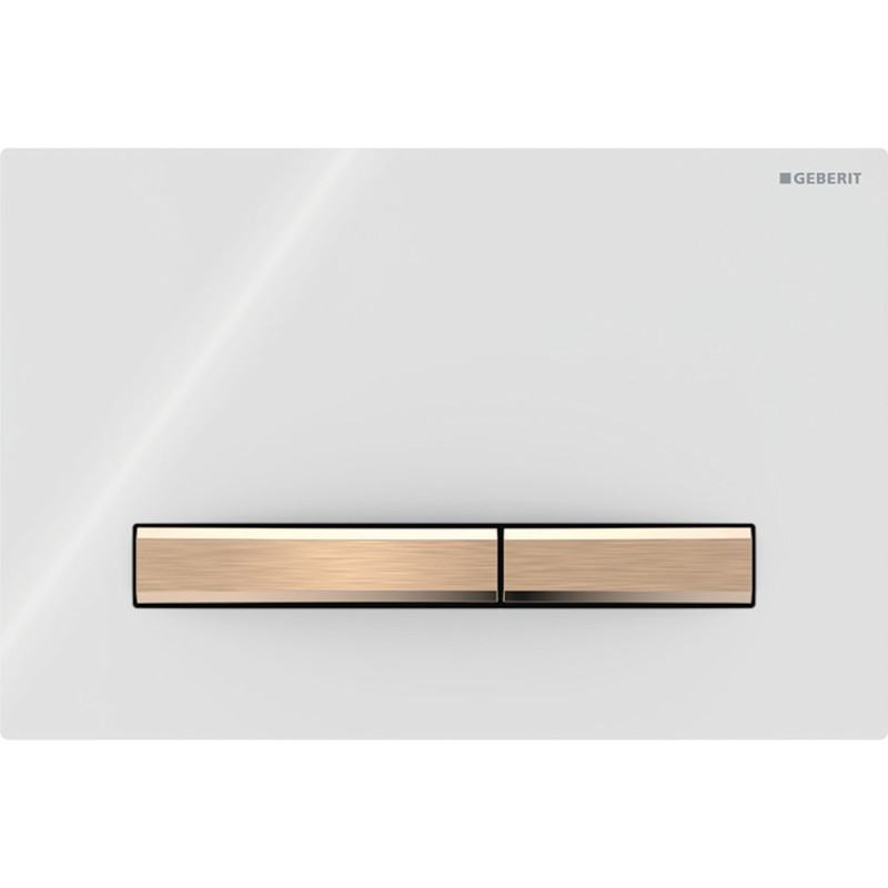 Geberit SIGMA50 SQUARE змивна клавіша для подвійного змиву, червоне золото/білий, (115.670.11.2)