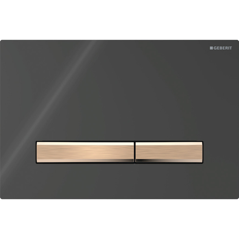 Geberit SIGMA50 SQUARE змивна клавіша для подвійного змиву, червоне золото/чорний, (115.670.DW.2)