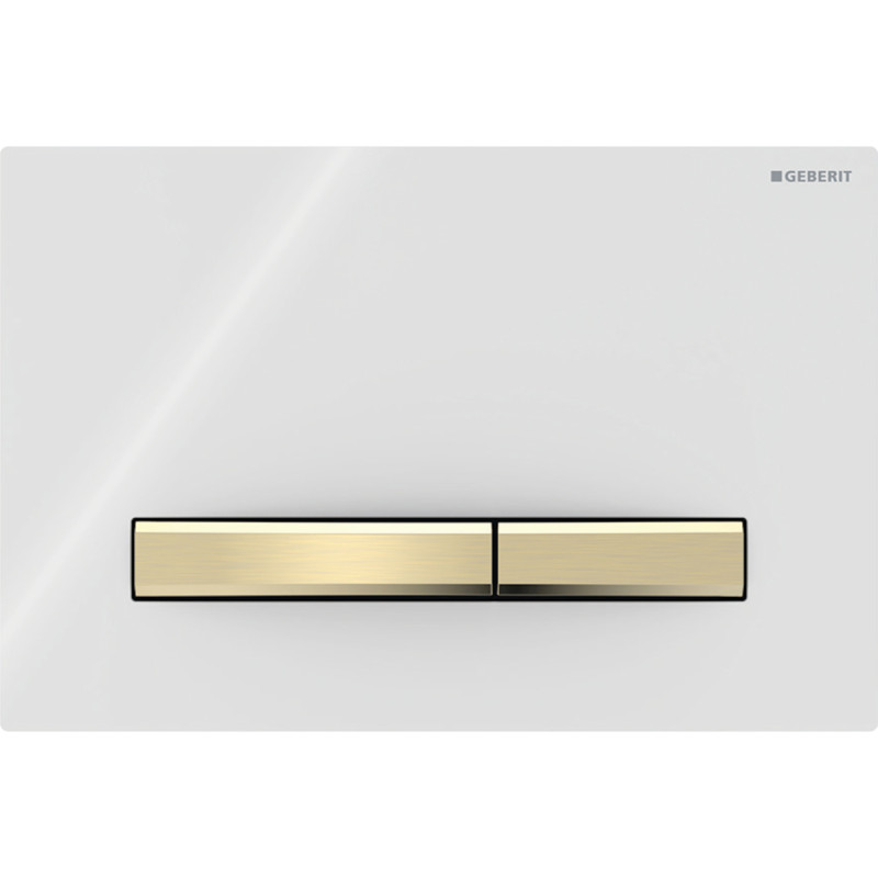 Geberit SIGMA50 SQUARE змивна клавіша для подвійного змиву, латунь /білий, (115.672.11.2)