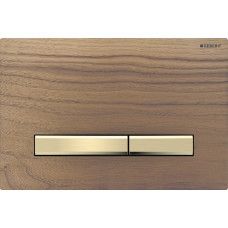 Geberit SIGMA50 SQUARE змивна клавіша для подвійного змиву, латунь /горіх чорний, (115.672.JX.2)