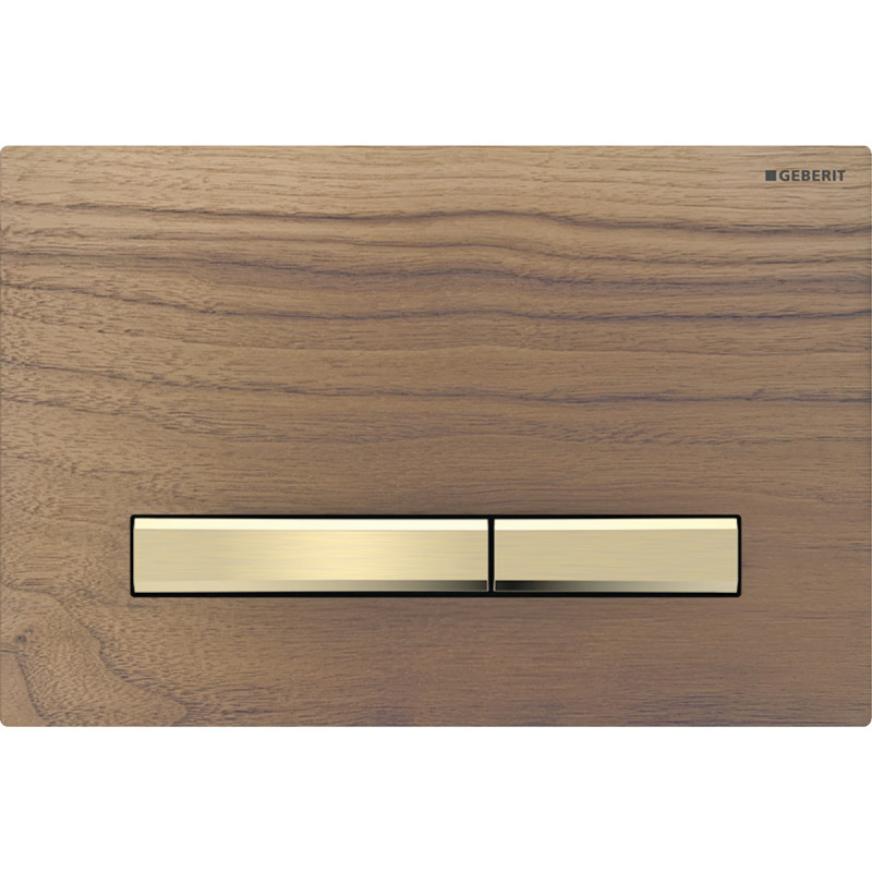 Geberit SIGMA50 SQUARE змивна клавіша для подвійного змиву, латунь /горіх чорний, (115.672.JX.2)