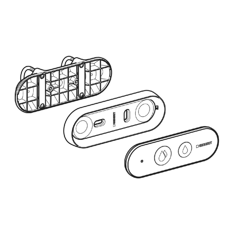 115.708.00.1 Механізм дистанційного змиву Bluetooth Geberit, з подвійним змивом, альпійський білий