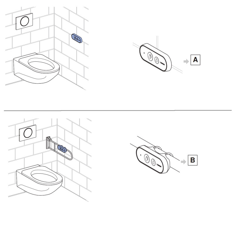 115.708.00.1 Механізм дистанційного змиву Bluetooth Geberit, з подвійним змивом, альпійський білий