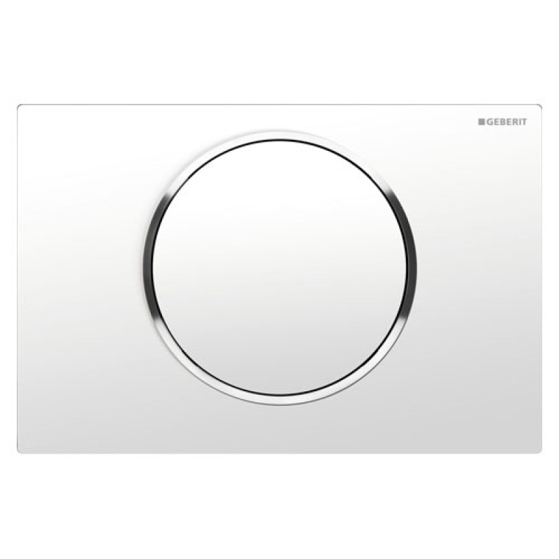 Geberit SIGMA10 ROUND змивна клавіша, для змивання/ зупинки змивання, білий/ глянцевий хром, (115.758.KJ.5)