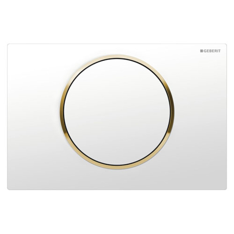 Geberit SIGMA10 ROUND змивна клавіша, для змивання/ зупинки змивання, білий/ позолота, (115.758.KK.5)