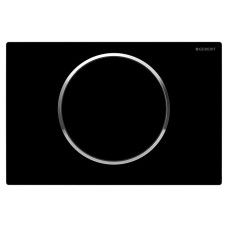 Geberit SIGMA10 ROUND змивна клавіша, для змивання/ зупинки змивання, чорний/ глянцевий хром, (115.758.KM.5)