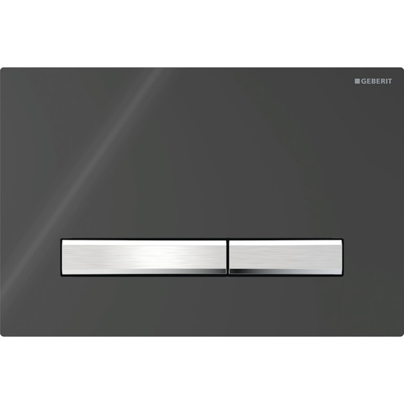Geberit SIGMA50 SQUARE змивна клавіша для подвійного змиву,хромований /чорний, (115.788.DW.2)