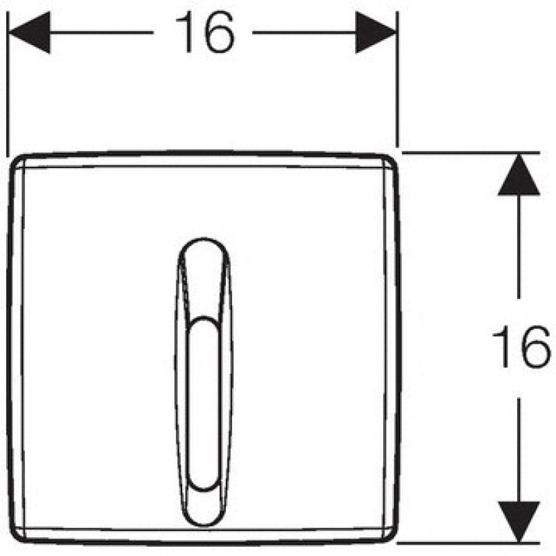 Geberit HyBasic, ІК привід змиву для пісуара, батарея 9В, кришка з пластика, хром матовий, (115.818.46.5)
