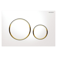 Geberit SIGMA20 ROUND змивна клавіша для подвійного змиву, білий /позолота, (115.882.KK.1)