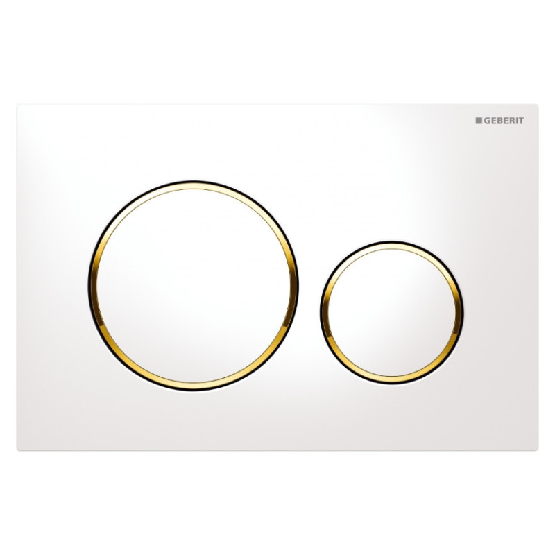 Geberit SIGMA20 ROUND змивна клавіша для подвійного змиву, білий /позолота, (115.882.KK.1)
