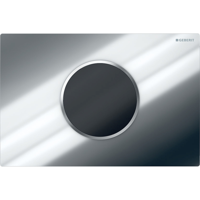 Geberit SIGMA10 ROUND змивна клавіша,автоматичне/ безконтактне змивання, живлення від батарей, глянцевий хром/матовий хром, (115.908.KH.6)