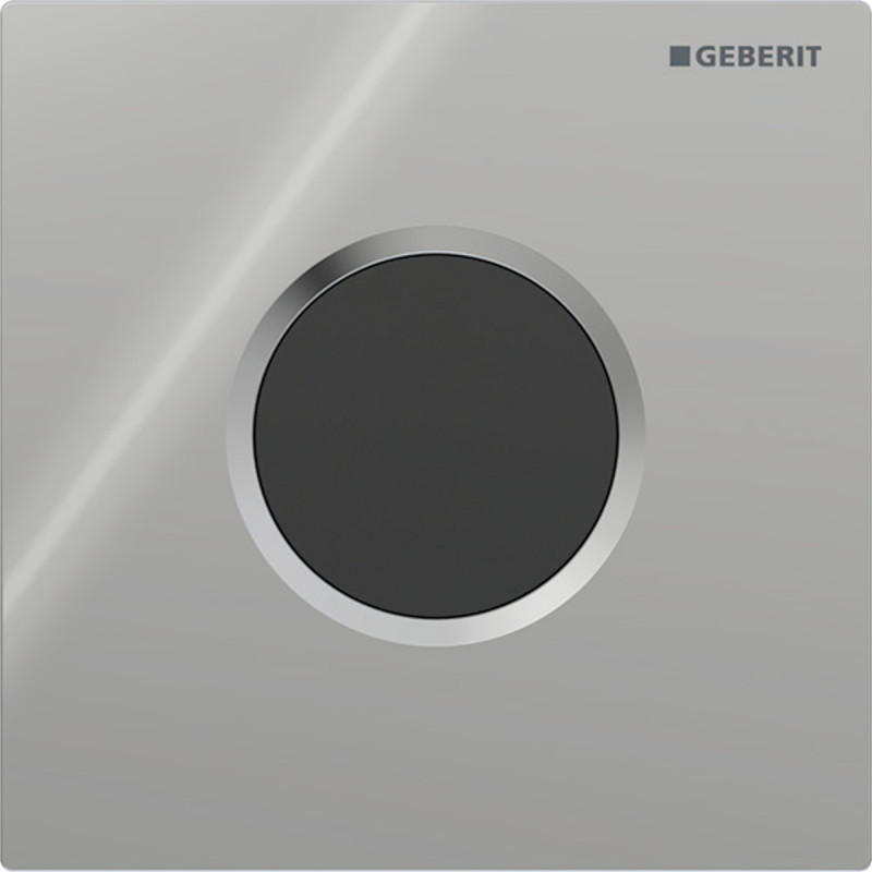 Geberit HYTOUCH ROUND Система пневматичного керування змиванням пісуара,живлення від батарей, змивна клавіша типу 10,глянцевий хром/матовий хром, (116.035.KH.1)