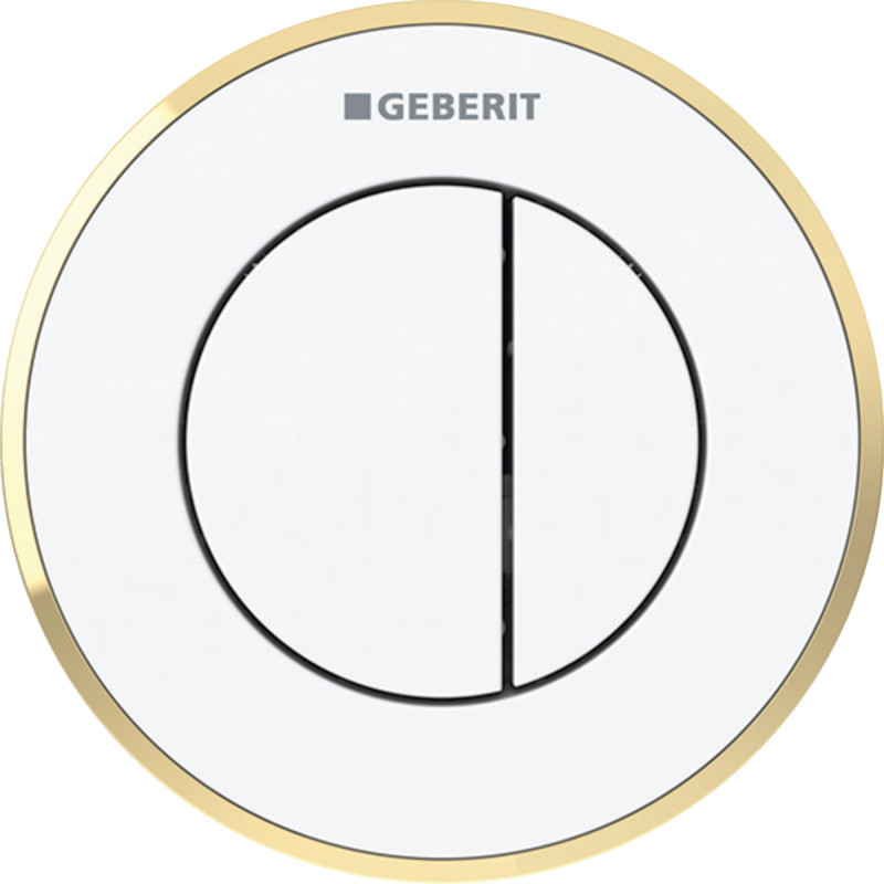 Geberit TYPE10 ROUND механізм дистанційного змиву, пневматичний,для подвійного змиву, клавіша прихованого монтажу, білий/ позолота, (116.055.KK.1)