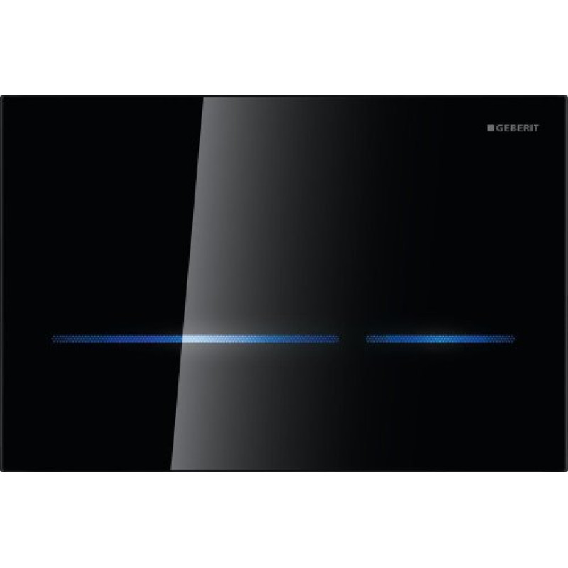 Geberit SIGMA80 SQUARE система керування електронна, живлення від мережі,зі змивною клавішею (Sigma 8 см), безконтактне змивання, чорний/скло, (116.092.SG.6)