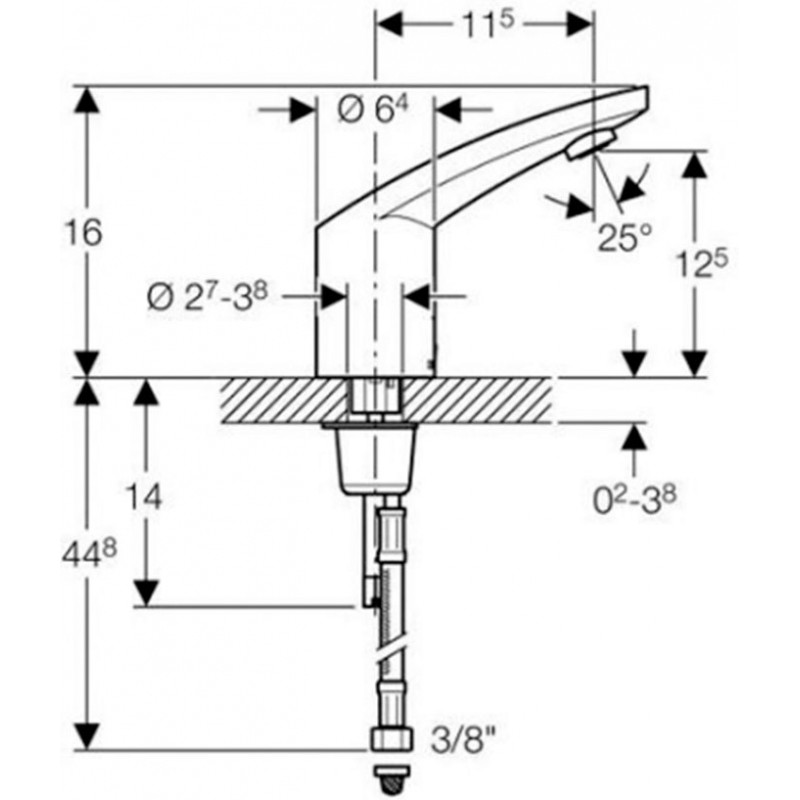 Geberit 116.145.21.1 HyTronic 185 змішувач безконтактний