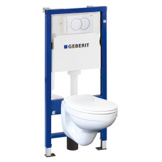 Комплект: DUOFIX PRO 20 монт. елемент для підв. унітазу, з бачком прих.монтажу Delta 12см, підв. унітаз Idol з сидінням, змив. клавіша Delta01, біла