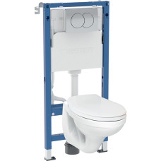 Комплект: DUOFIX PRO 20 монт. елемент для подв. унітазу, з бачком скр.монтажу Delta 12см, підв. унітаз Idol з сидінням, див. клавіша Delta01, глянц.хр
