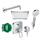 Hansgrohe LOGIS LOOP душовий набiр прихованого монтажу (26726000+27413000+71264000+01800180+26694400+27454000), (1192019)