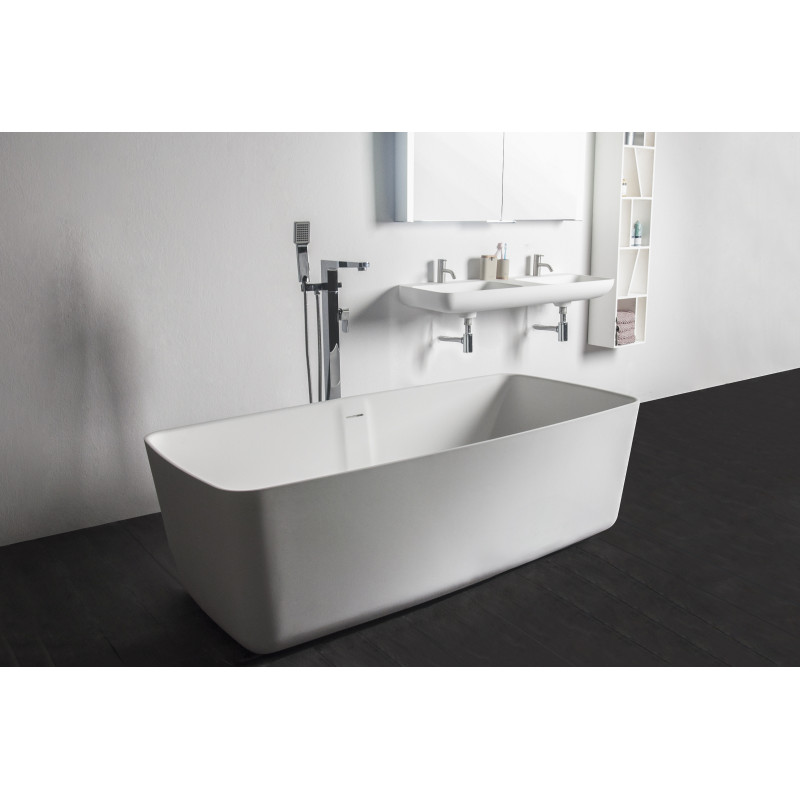 VOLLE Ванна окремо стояча кам`яна Solid surface 1680 * 800 * 530mm, (12-40-034)