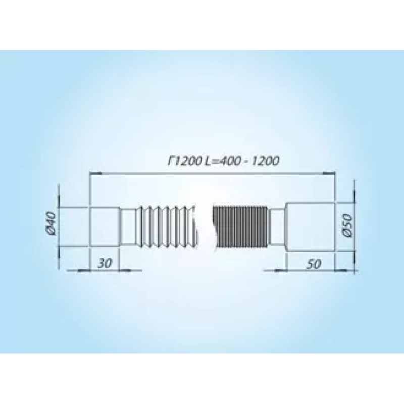 SOLOPLAST Відведення гофроване Г1200, 400-1200мм