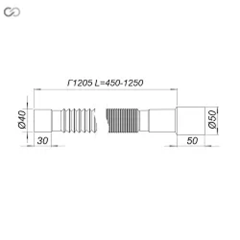 SOLOPLAST Відведення гофроване Г1205, 450-1250мм