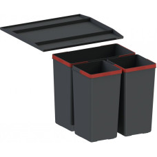 Franke Сортер для сміття Easysort 450-1-2, 2 шт.x 14.5 л, кришка,чорний пластик (1210494150)