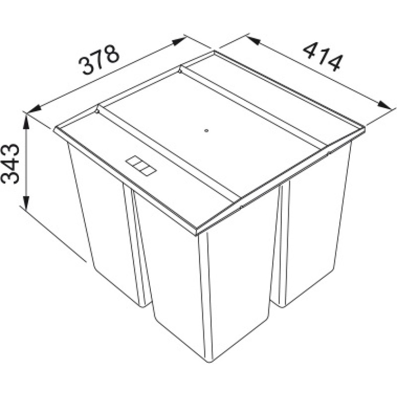 Franke Сортер для сміття Easysort 450-1-2, 2 шт.x 14.5 л, кришка,чорний пластик (1210494150)