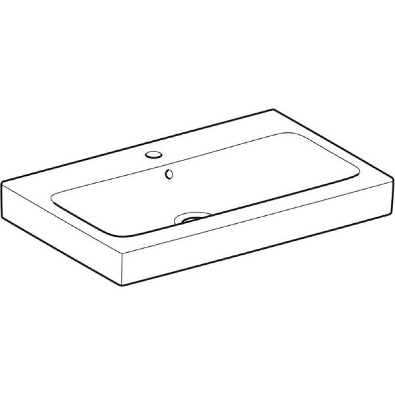 Geberit 12407 5000 iCon Умивальник 75 см, з 1 отв.під зміш., з переливом, колір білий глянець