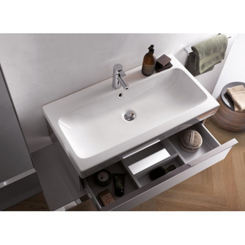 Geberit 12407 5000 iCon Умивальник 75 см, з 1 отв.під зміш., з переливом, колір білий глянець