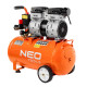 Neo Tools Компресор, безмасляний, 230В, 24л, 8 Бар, 125л/хв, 800Вт, асинхронний двигун, IP20 (12K021)
