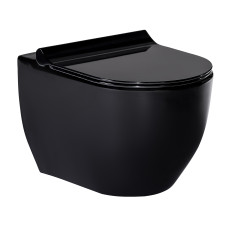 VOLLE Black Amadeus унітаз підвісний чорний, сидіння тверде Slim slow-closing, (13-06-055Black)