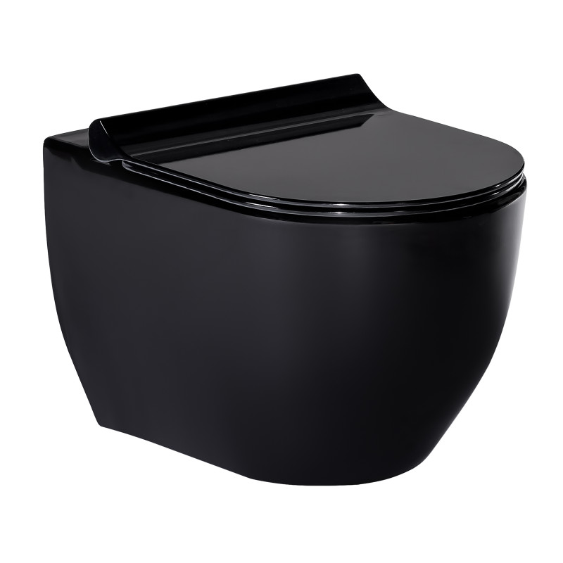 VOLLE Black Amadeus унитаз подвесной черный, сиденье твердое Slim slow-closing, (13-06-055Black)