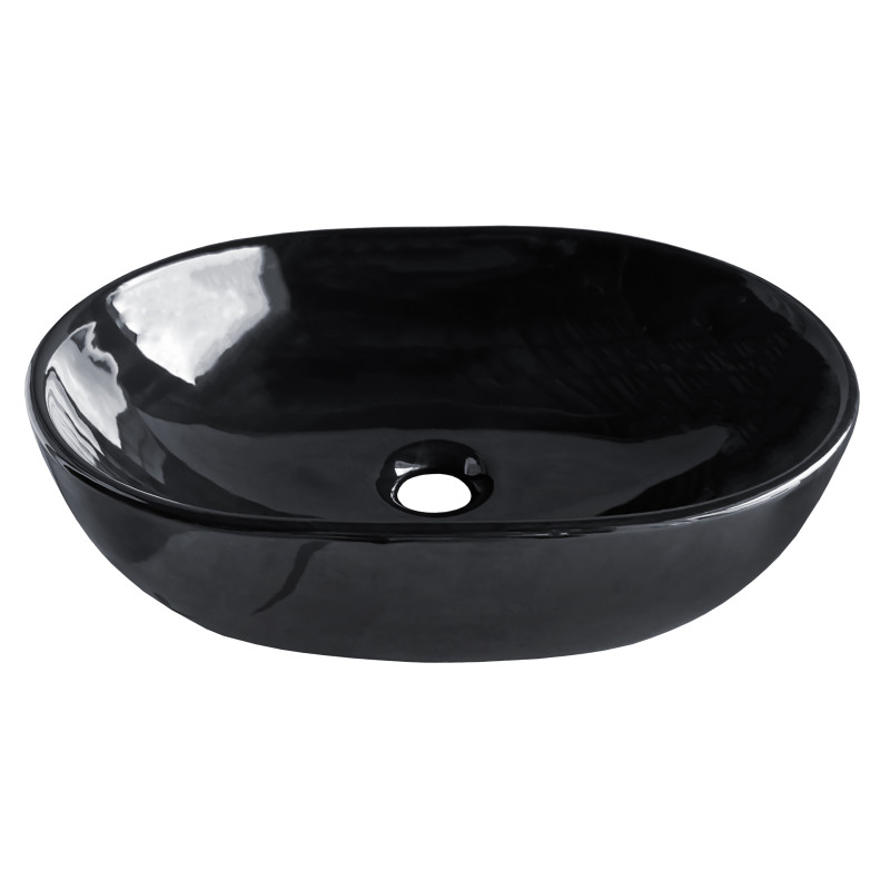 VOLLE BLACK AMADEUS M умивальник 48*35*14,5 см овальний чорний, накладний, (13-06-06Black)